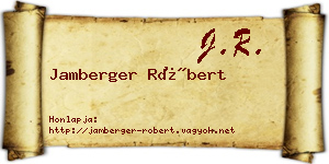 Jamberger Róbert névjegykártya